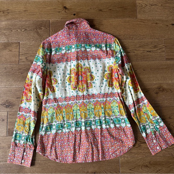Lucky Brand 100% Cotton Button Down Shirt Bohemian Print Sz L - Picture 6 of 7